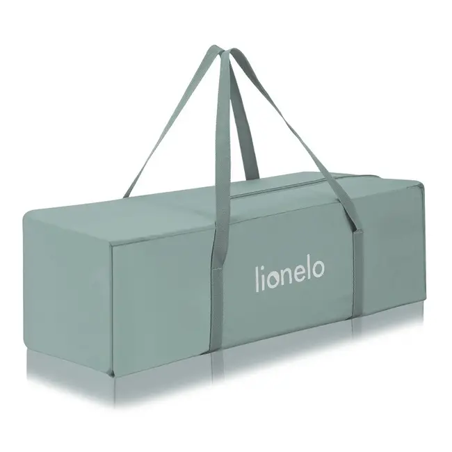 Patut pliant, Lionelo, Laura, 102 x 74 cm, Cu doua nivele, Functie de tarc, Cu roti, Include salteluta si geanta de transport, Pereti din plasa, Deschidere laterala, Pana la 15 kg, 0 luni +, Verde BYNLO-LAURA_GREEN_SAGE