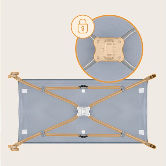 Patut pliant, Lionelo, Stefi, Cu un nivel, Cu intrare laterala cu fermoar, 2 roti, 120x60 cm, Conform cu standardul european de securitate EN 716, Albastru BYNLO-STEFI_BLUE_GREY