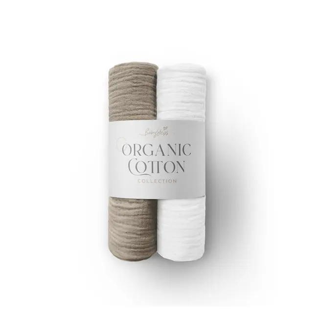 Set 2 Museline Din Bumbac Organic 100%, Scutec Multifunctional Natur Pjbc1391