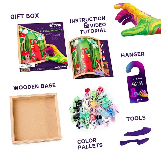 Set creatie Wood &amp; Craft - Little Worlds, 21*21cm - Mommy Troll KRTOK20031