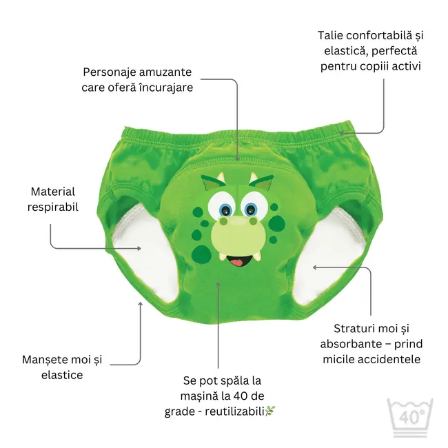 Set de 3 chilotei de antrenament la olita My Little Training Pants, 3-4 ani, Pisica