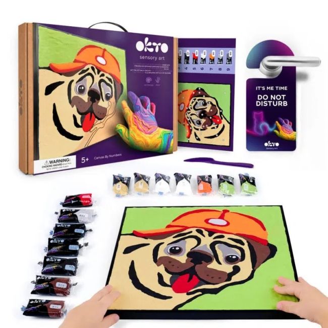 Set pictura cu argila usoara, 29*29 cm - Pug Dog KRTOK20029
