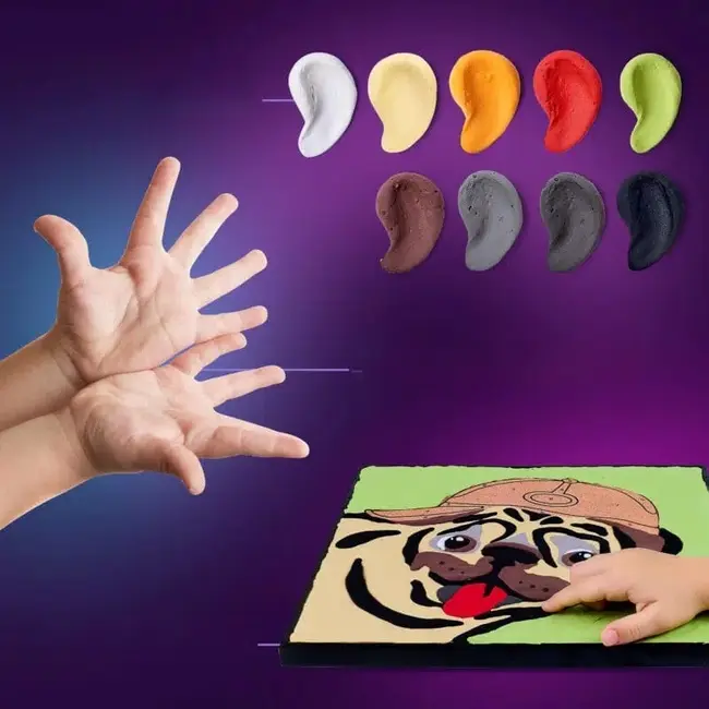 Set pictura cu argila usoara, 29*29 cm - Pug Dog KRTOK20029