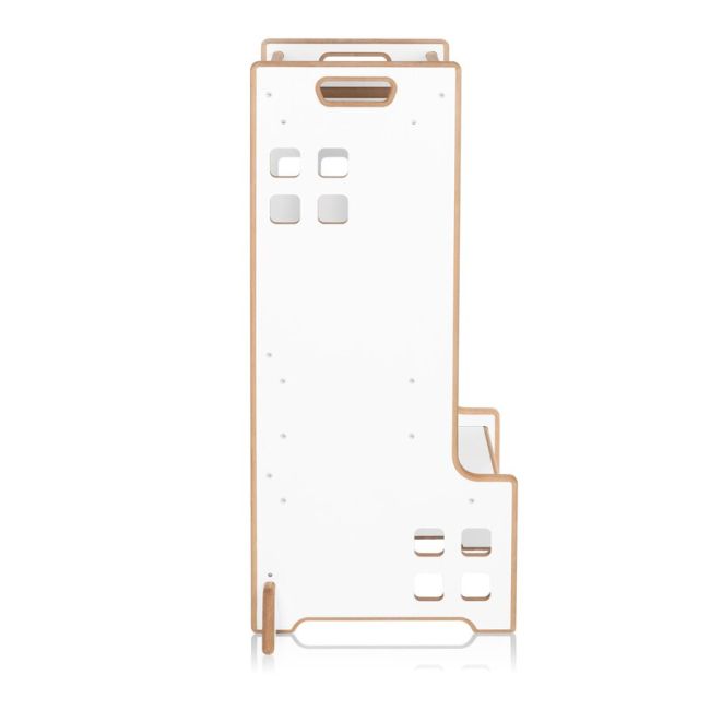 Turn de invatare Montessori, Lionelo, Cass, Functie de raft pentru carti, Pana la 30 kg, 12 luni - 6 ani, Din MDF si furnir, 3 trepte de inaltime, Alb BYNLO-CASS_WHITE