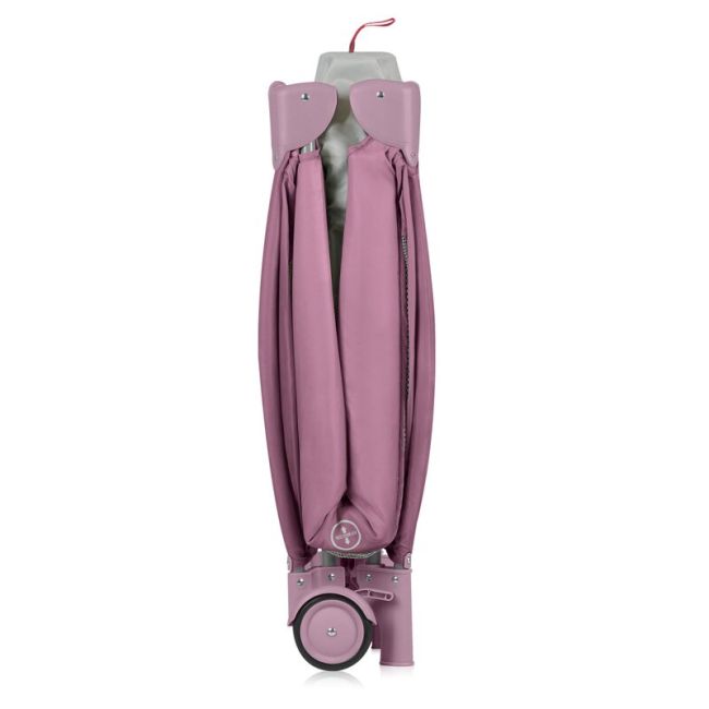  Patut pliant, Lionelo, Stefi Plus, Cu doua nivele, Cu intrare laterala cu fermoar, 2 roti, 120 x 60 cm, Conform cu standardul european de securitate EN 716, Roz BYNLO-STEFI_PLUS_PINK_MAGNOLIA