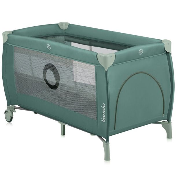  Patut pliant, Lionelo, Stefi Plus, Cu doua nivele, Cu intrare laterala cu fermoar, 2 roti, 120 x 60 cm, Conform cu standardul european de securitate EN 716, Verde Olive BYNLO-STEFI_PLUS_GREEN_OLIVE