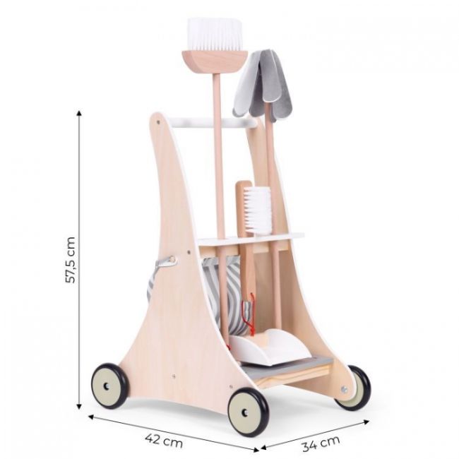 Antemergator din lemn cu aspirator si elemente pentru curatenie ecotoys w10d200b edeediw10d200b