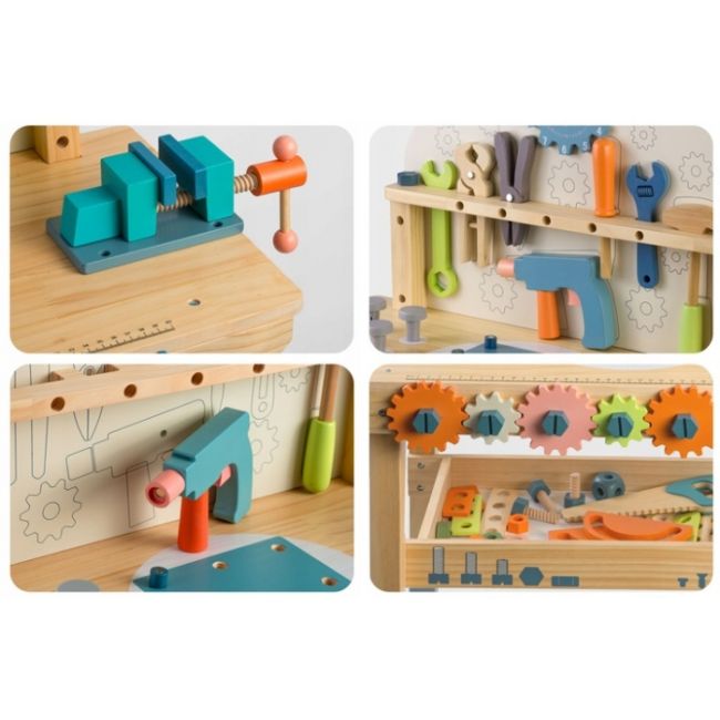 Atelier de lucru din lemn cu accesorii incluse, 60 x 30 x 75.5 cm, ricokids rk-876 edeedi787600
