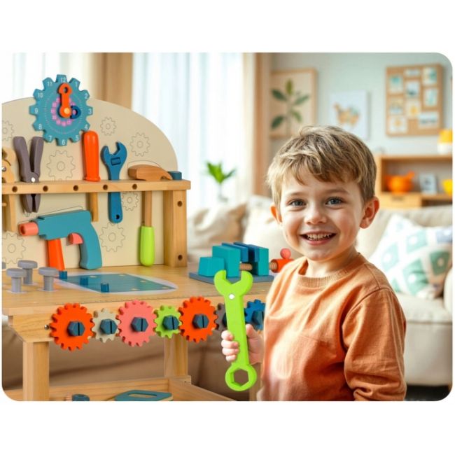 Atelier de lucru din lemn cu accesorii incluse, 60 x 30 x 75.5 cm, ricokids rk-876 edeedi787600