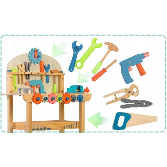 Atelier de lucru din lemn cu accesorii incluse, 60 x 30 x 75.5 cm, ricokids rk-876 edeedi787600