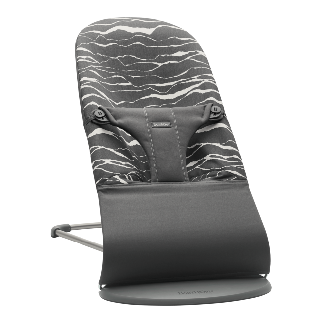 BabyBjorn - Balansoar Bliss Anthracite/Landscape Bumbac - Editie Limitata BSAFE006027A