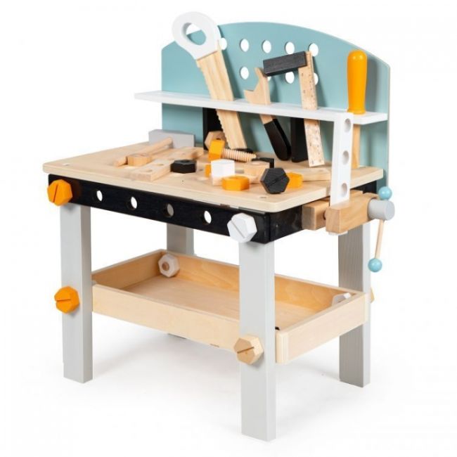 Banc de lucru din lemn pentru copii cu 38 accesorii ecotoys 1178 edeedi1178