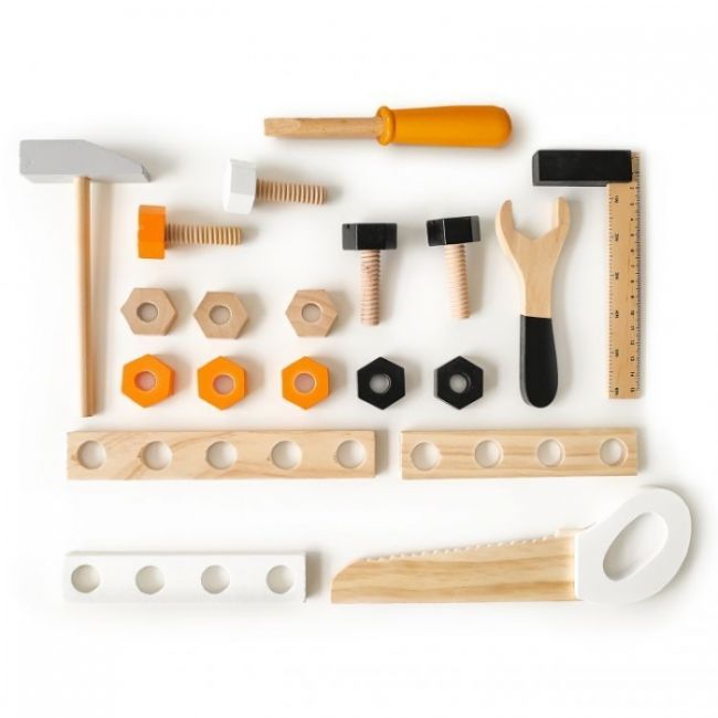 Banc de lucru din lemn pentru copii cu 38 accesorii ecotoys 1178 edeedi1178
