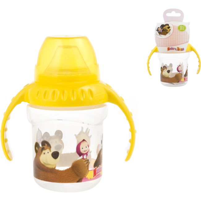 Cana cu maner 4 luni First Sips Masha and The Bear Lulabi 8053400 BBJ8053400_Galben