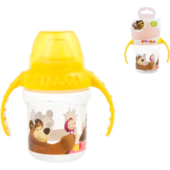 Cana cu maner 4 luni First Sips Masha and The Bear Lulabi 8053400 BBJ8053400_Galben