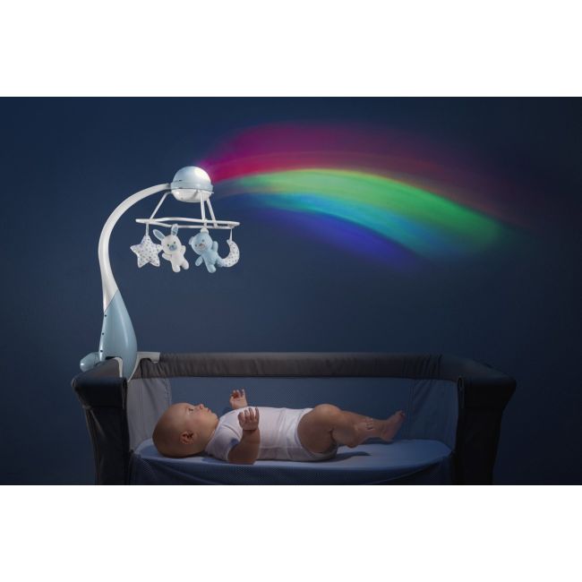 Carusel muzical 3 in 1 Chicco Rainbow cu proiectie, roz, 0 luni+ CHC1104110-1