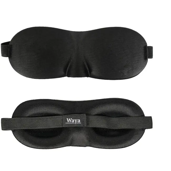 Masca de dormit, 3D, WAYA, Reglabila, 100% lumina blocata, Negru EKDEM-3D02
