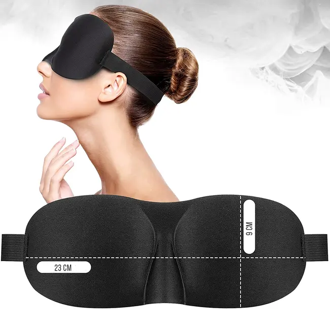 Masca de dormit, 3D, WAYA, Reglabila, 100% lumina blocata, Negru EKDEM-3D02