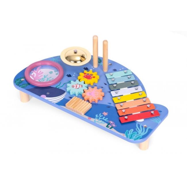 Masuta din lemn cu instrumente muzicale ecotoys tl204013 edeeditl204013