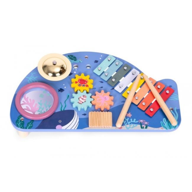 Masuta din lemn cu instrumente muzicale ecotoys tl204013 edeeditl204013