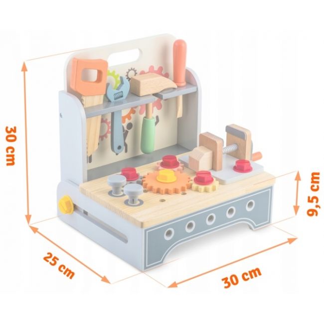 Mini atelier de lucru din lemn cu accesorii incluse, 30 x 25 x 30 cm, ricokids rk-877 edeedi787700