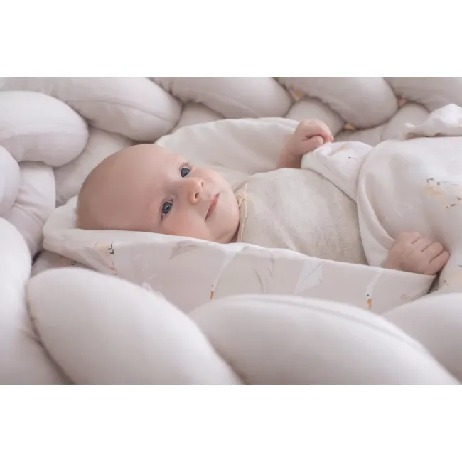 Perna Pentru Gravide Si Alaptare, Husa Detasabila Din Bumbac 100% Si Umplutura Antialergica Babysoft  , Gasca Bej, Amy Pjb85687