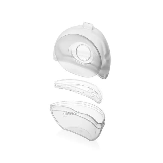 Pompa de san si colector de lapte, Lionelo, Milky 2 in 1, Volum 60 ml, Forma anatomica, Compataibila cu utilizarea cu sutien, Fara bisfenol A, Portabila, Alb BYNLOC-MILKY_2IN1