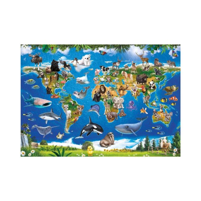 Puzzle xl - harta animalelor (100 piese)