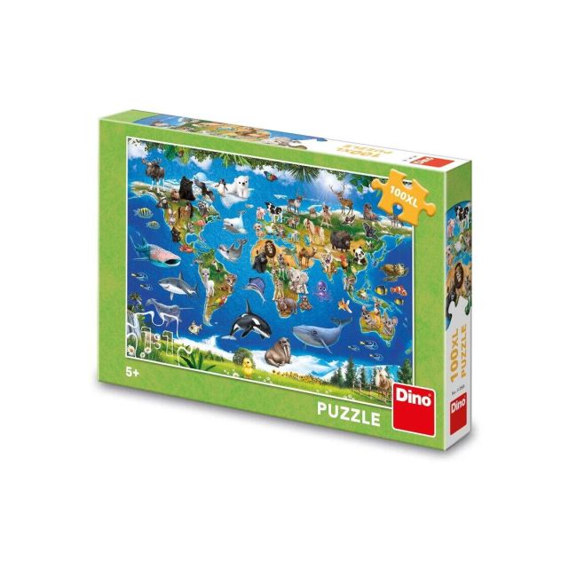 Puzzle xl - harta animalelor (100 piese)