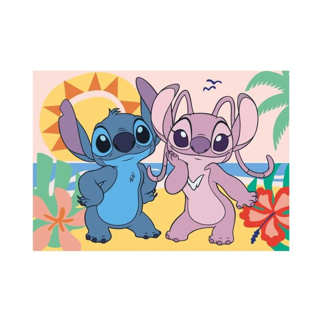 Puzzle xl - stitch si angel la plaja (100 piese)