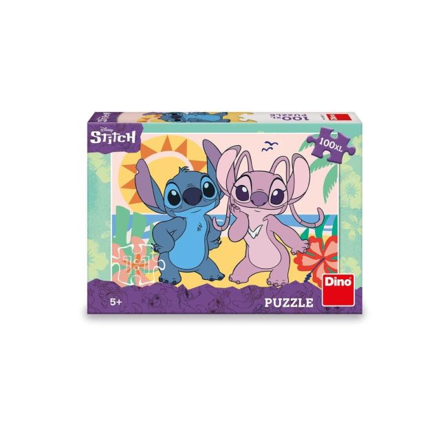 Puzzle xl - stitch si angel la plaja (100 piese)