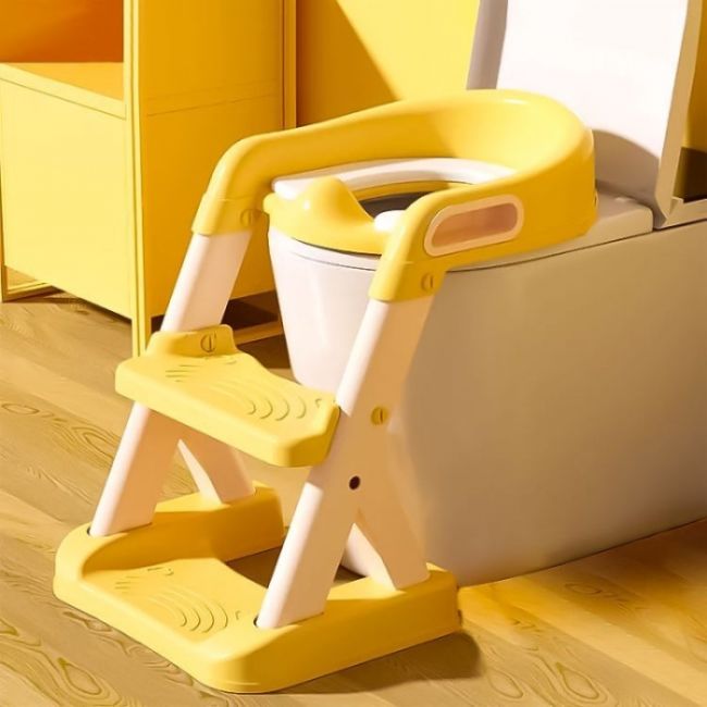 Reductor toaleta cu scara pentru copii ecotoys ha-p23s - galben edeediha-p23syellow