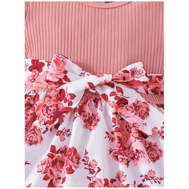 Rochita roz pudra cu imprimeu floral mbtu126-r2