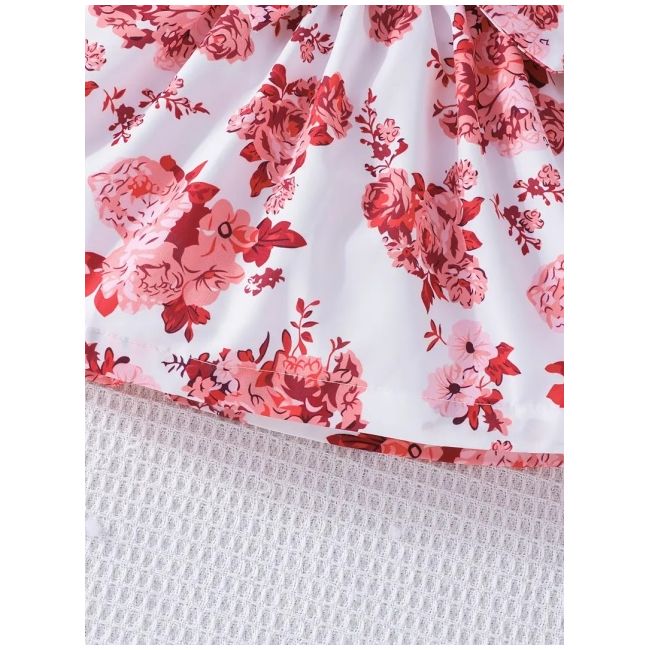 Rochita roz pudra cu imprimeu floral mbtu126-r2