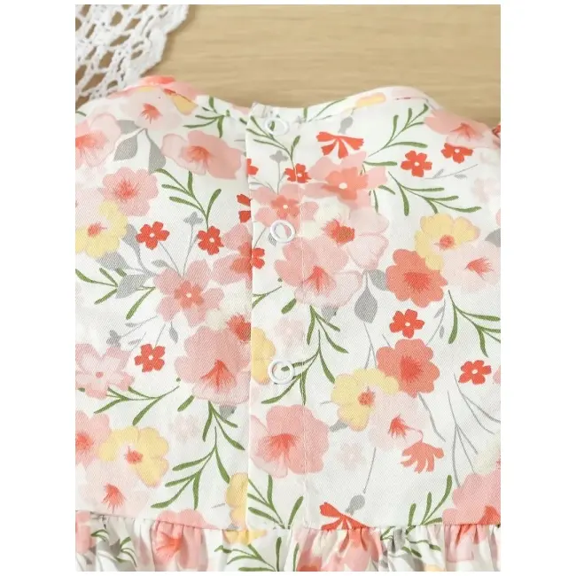 Salopeta alba cu floricele roz pudra mdtu136-r2