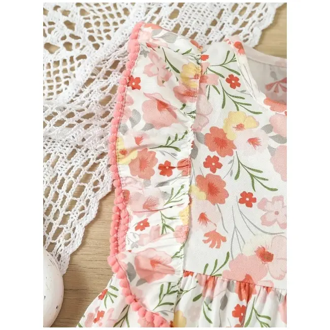 Salopeta alba cu floricele roz pudra mdtu136-r2