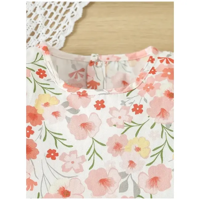 Salopeta alba cu floricele roz pudra mdtu136-r2