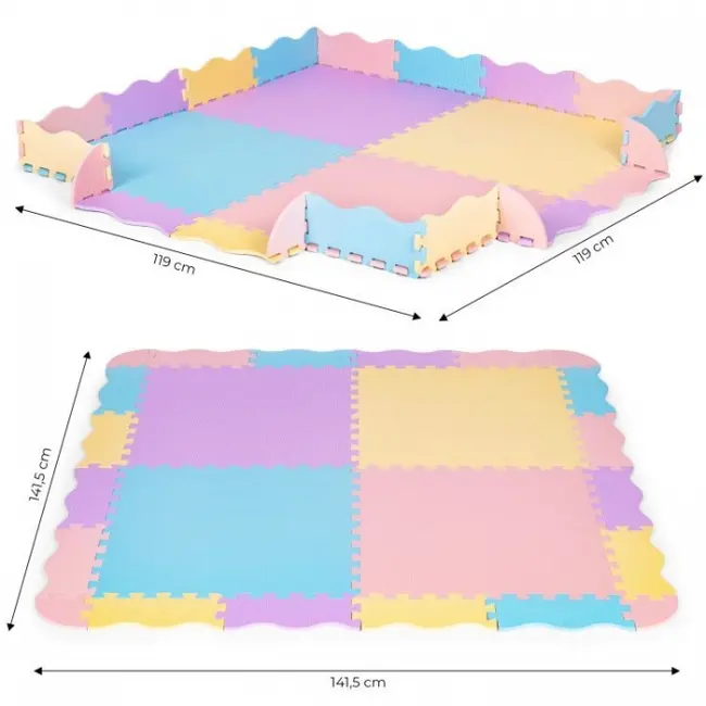 Salteluta de joaca cu pereti, 24 elemente, 141.5 x 141.5 cm iplay 6402 edeedi6402