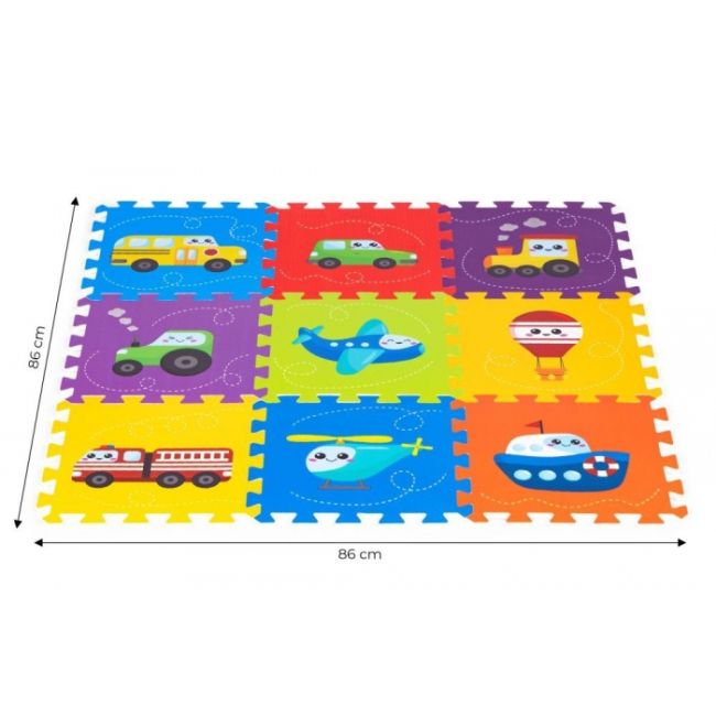 Salteluta de joaca pentru copii 86 x 86 x 1 cm iplay 0392 - vehicule edeedi0392
