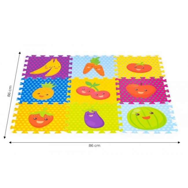 Salteluta de joaca pentru copii 86 x 86 x 1 cm iplay 0393 - fructe si legume edeedi0393