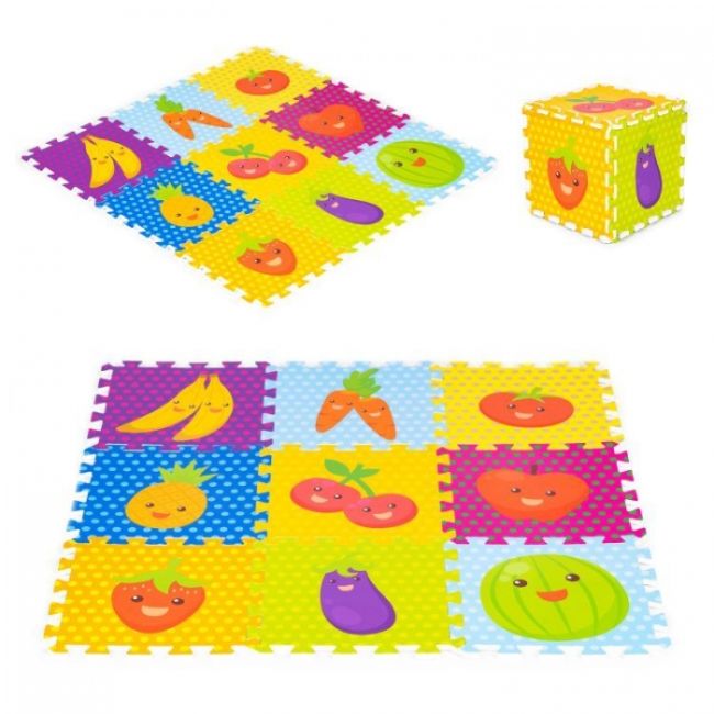 Salteluta de joaca pentru copii 86 x 86 x 1 cm iplay 0393 - fructe si legume edeedi0393