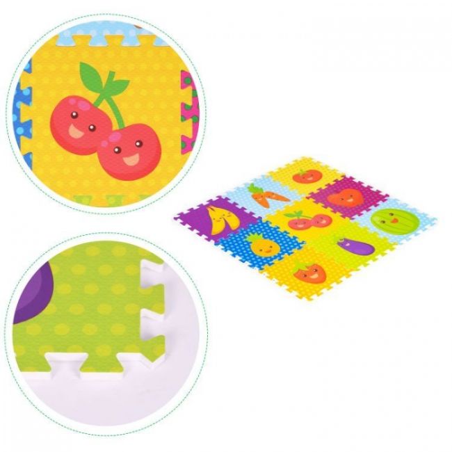 Salteluta de joaca pentru copii 86 x 86 x 1 cm iplay 0393 - fructe si legume edeedi0393