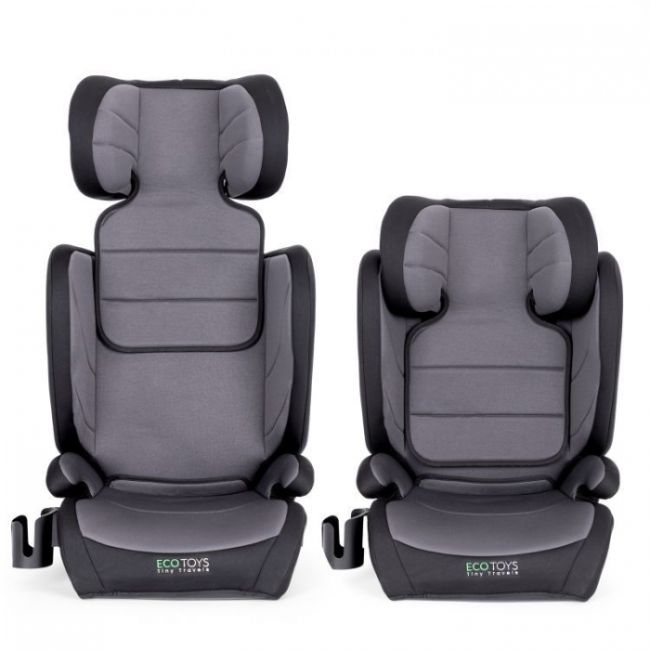 Scaun auto cu isofix ecotoys, grupa 100-150 cm, i-size, omologare r129/03 - gri edeedic026