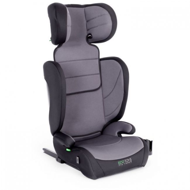 Scaun auto cu isofix ecotoys, grupa 100-150 cm, i-size, omologare r129/03 - gri edeedic026