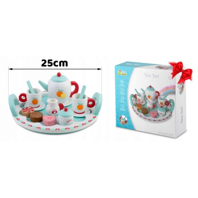 Set din lemn pentru servit ceaiul ricokids rk-869 - turcoaz edeedi786901