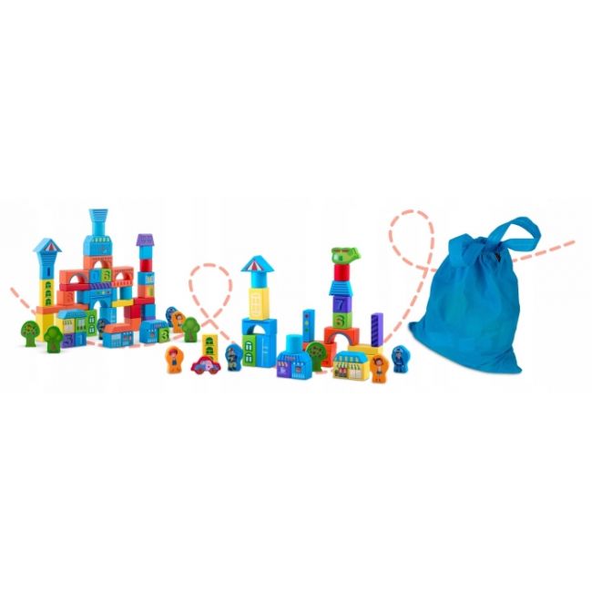 Set educational cu blocuri din lemn, 100 bucati, ricokids rk-871 - orasel edeedi787101