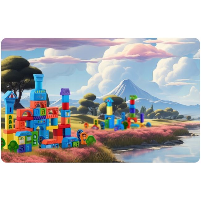 Set educational cu blocuri din lemn, 100 bucati, ricokids rk-871 - orasel edeedi787101