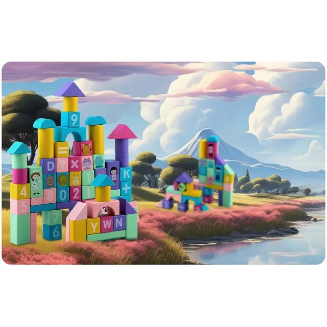 Set educational cu blocuri din lemn, 100 bucati, ricokids rk-871 edeedi787100