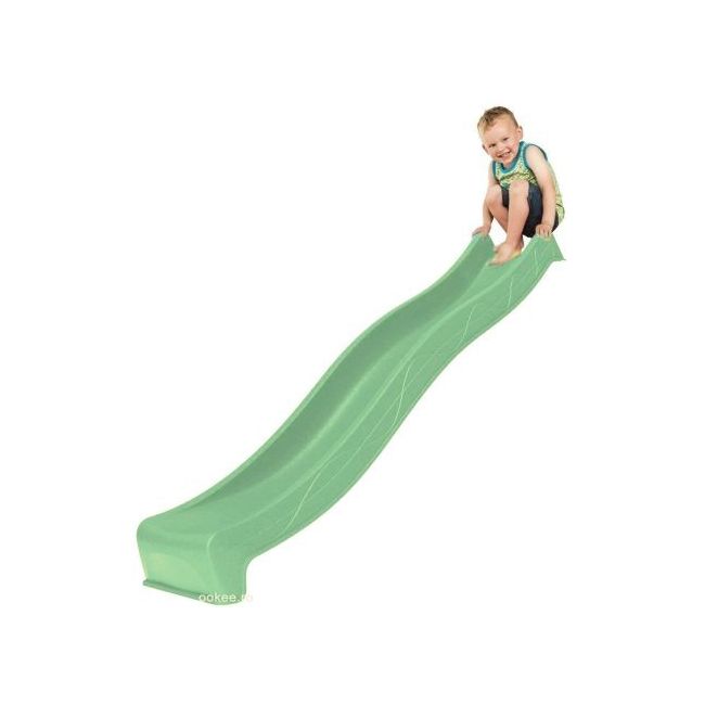 Tobogan 2.90 m sline hdpe verde pastel kbt cu duza de apa - okekbt402.015.017.001