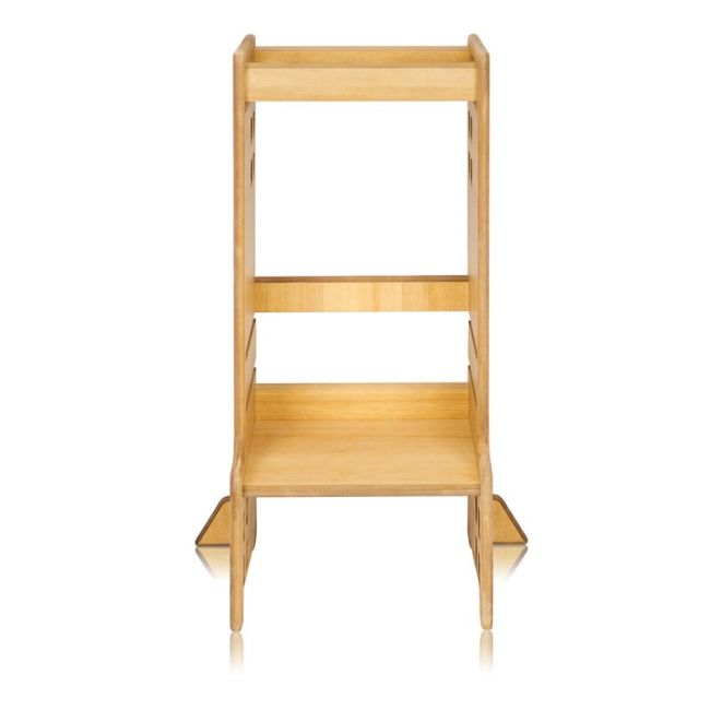 Turn de invatare Montessori, Lionelo, Cass, Functie de raft pentru carti, Pana la 30 kg, 12 luni - 6 ani, Din MDF si furnir, 3 trepte de inaltime, Natur BYNLO-CASS_NATURAL